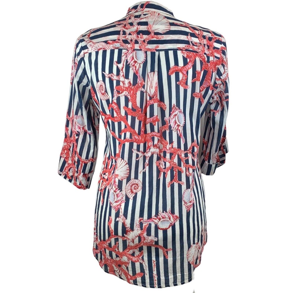 Antica Santoria Italy Long Sleeve Lightweight Tunic Top Blouse Cover Up Sz‎ S/M - Picture 5 of 12